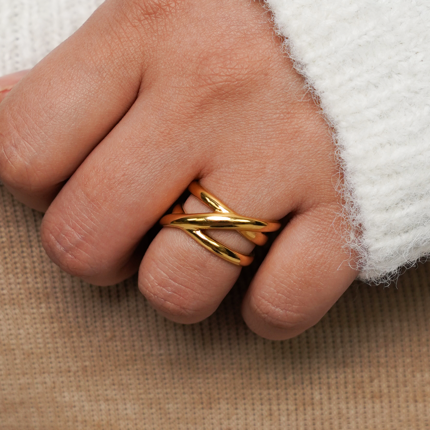 Golden Swirl Ring