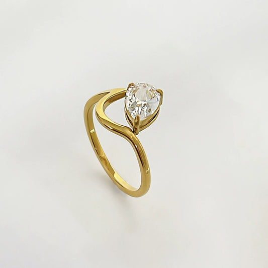 Moissanite Pear Cut Ring